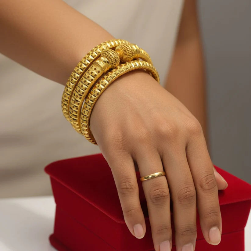 Premium Golden Bangle (3 piece)
