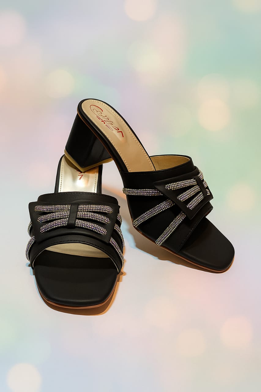 Elegant Embellished Block Heel Sandals