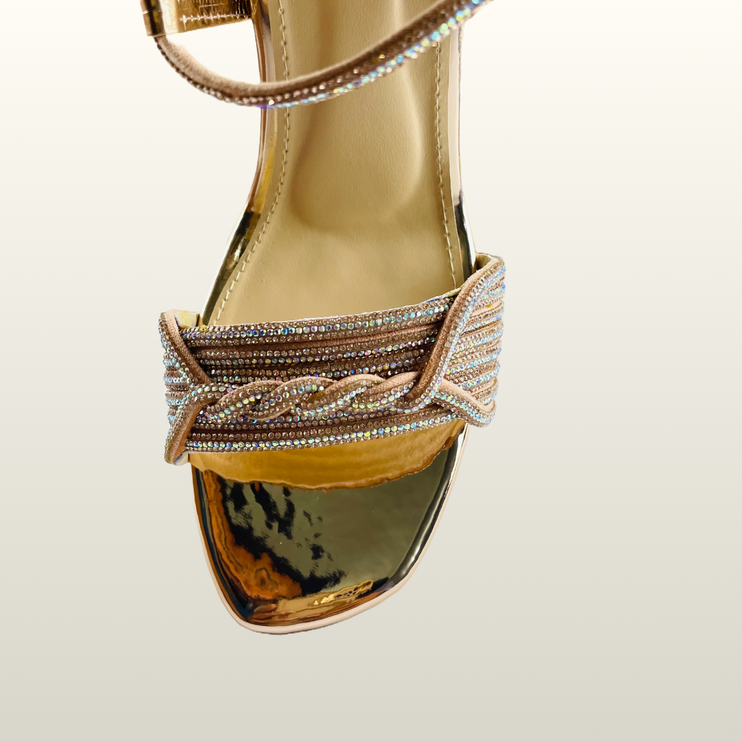 HU Crystal Strappy Heels