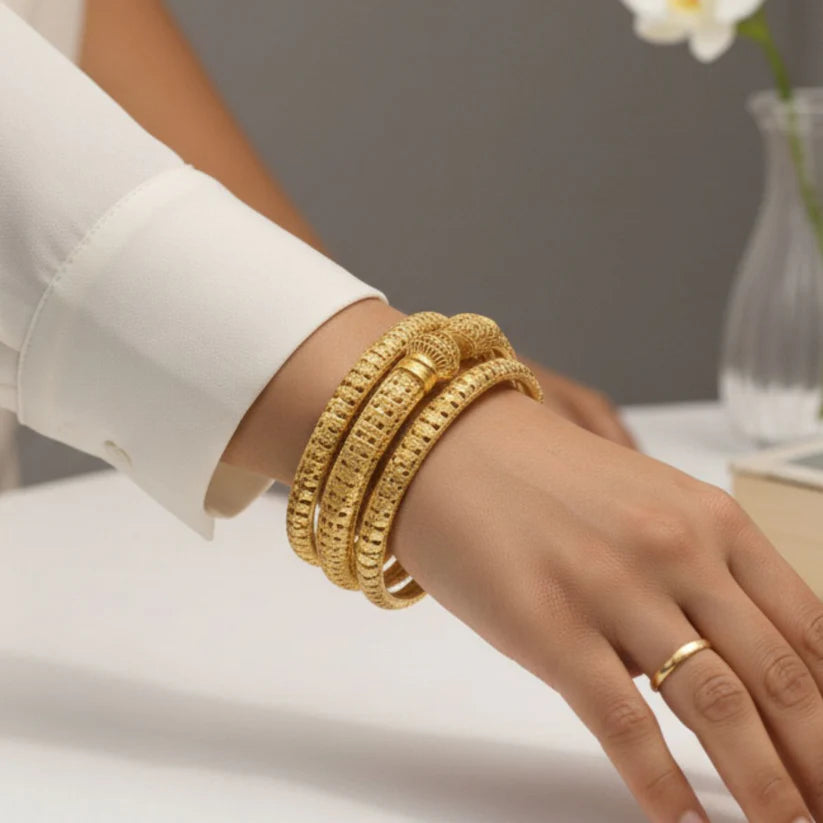 Premium Golden Bangle (3 piece)