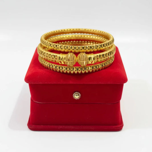 Premium Golden Bangle (3 piece)