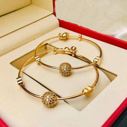 Elegant Adjustable Crystal Bead Bracelets (2 pieces)