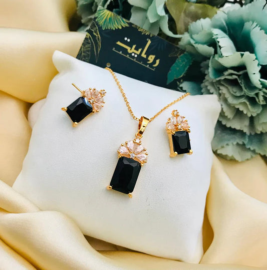 Elegant Gold-Plated Necklace & Earrings Set