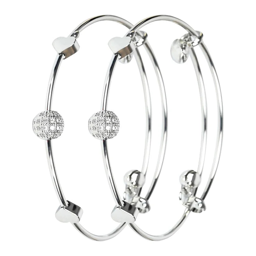 Elegant Adjustable Crystal Bead Bracelets (2 pieces)