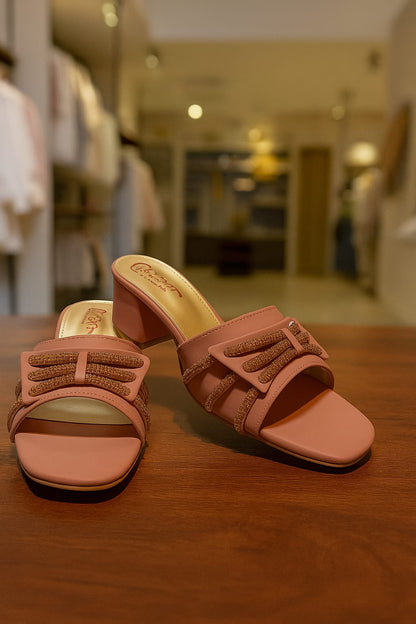 Elegant Embellished Block Heel Sandals