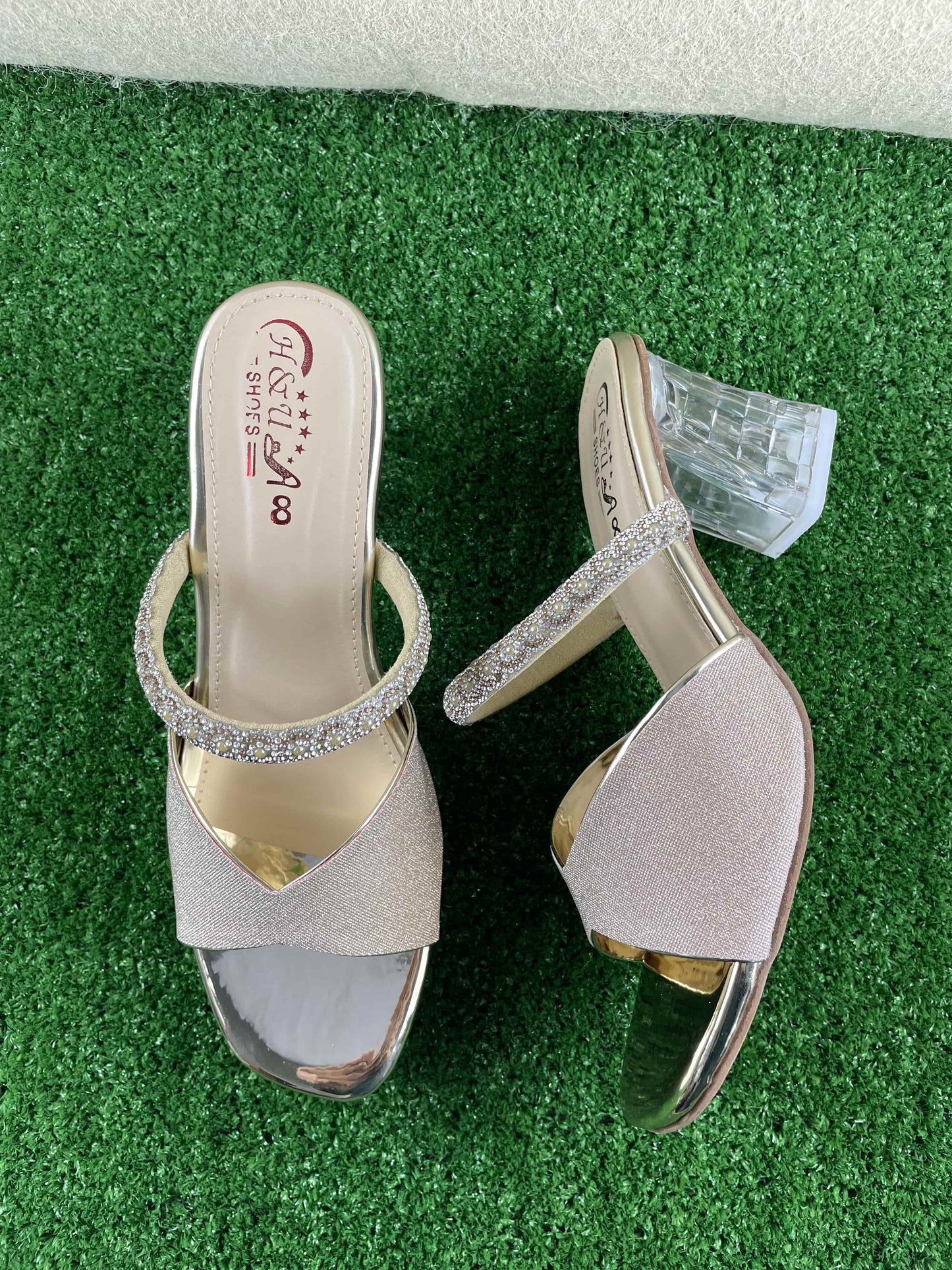 Cross-Strap Crystal Heels