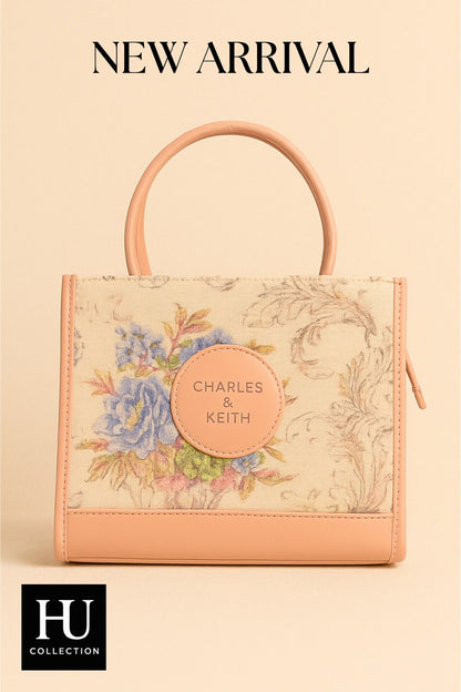 Charles & Keith Floral Embroidered Top Handle Bag