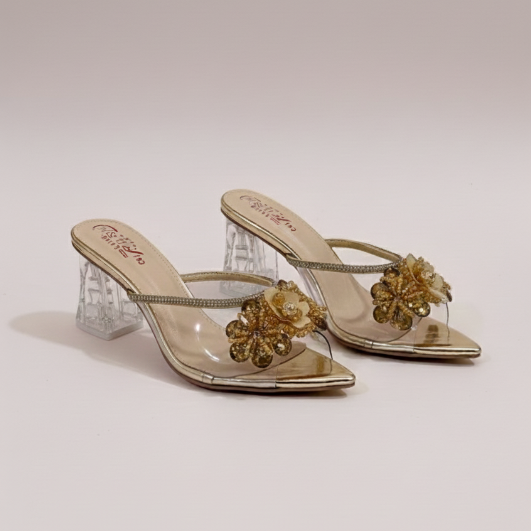 HU Crystal Bloom Heels