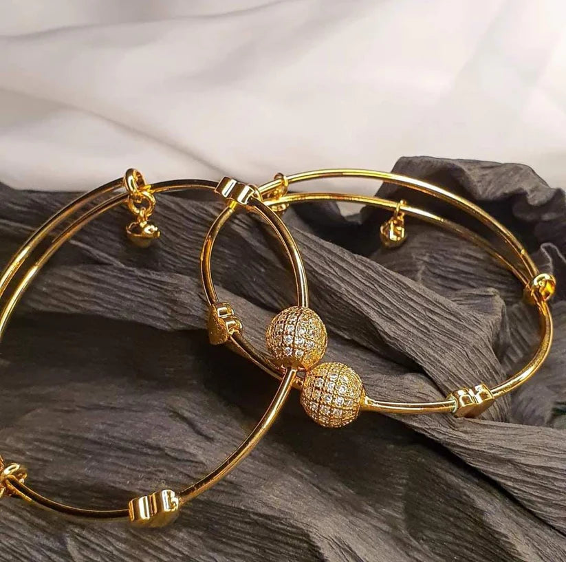 Elegant Adjustable Crystal Bead Bracelets (2 pieces)