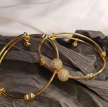 Elegant Adjustable Crystal Bead Bracelets (2 pieces)