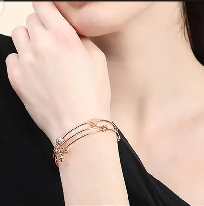 Elegant Adjustable Crystal Bead Bracelets (2 pieces)