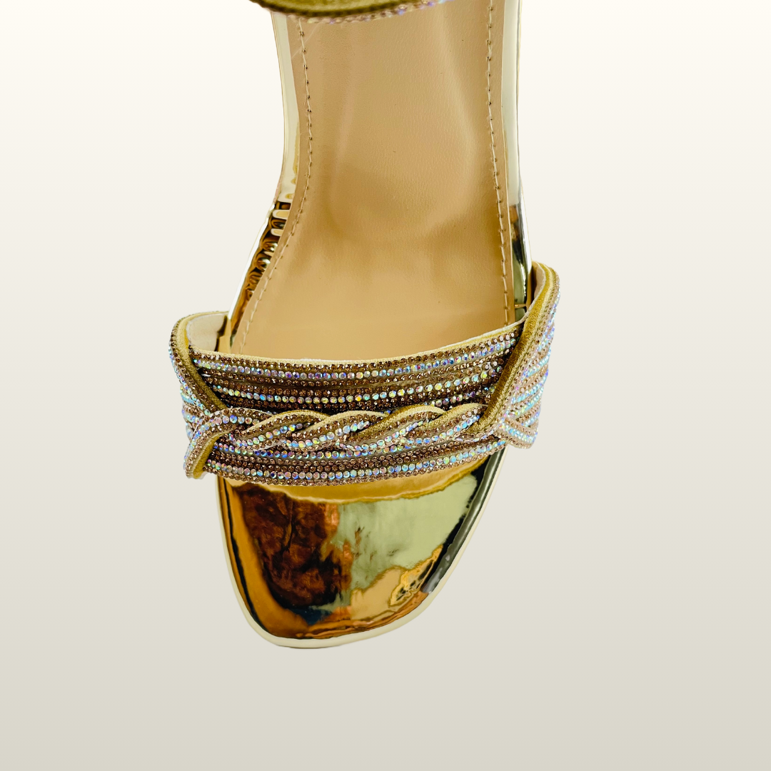 HU Crystal Strappy Heels