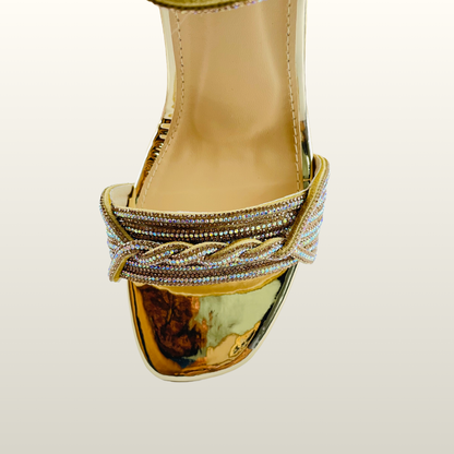 HU Crystal Strappy Heels