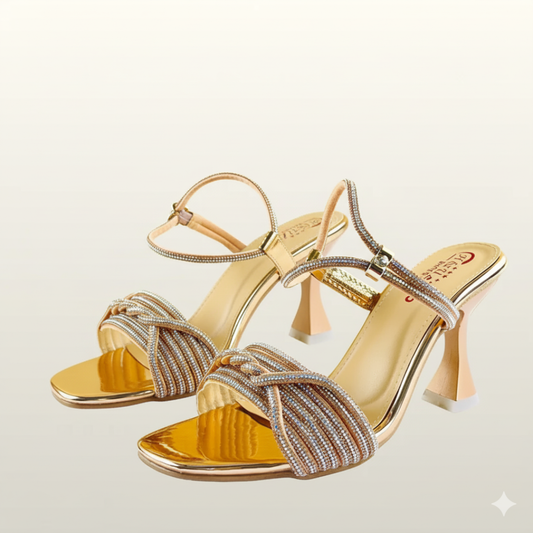 HU Crystal Strappy Heels