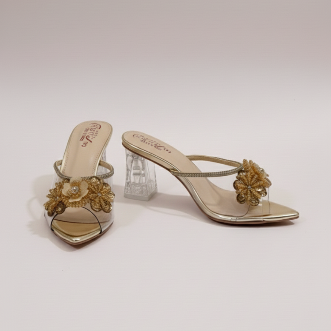 HU Crystal Bloom Heels