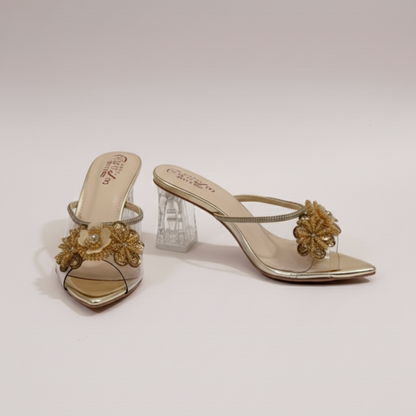 HU Crystal Bloom Heels