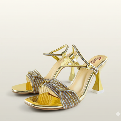 HU Crystal Strappy Heels