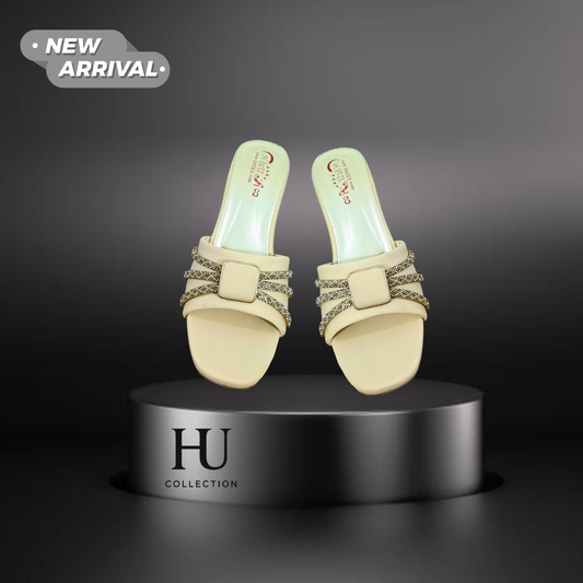 Elegant Women’s Crystal Heel Sandals