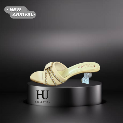 Elegant Women’s Crystal Heel Sandals