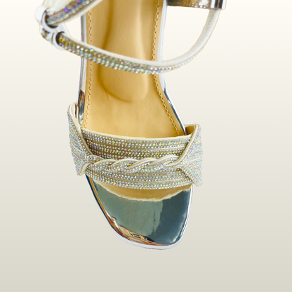 HU Crystal Strappy Heels