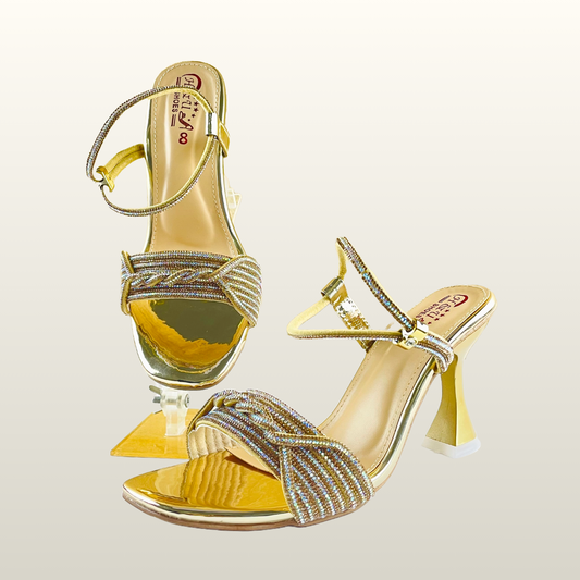 HU Crystal Strappy Heels