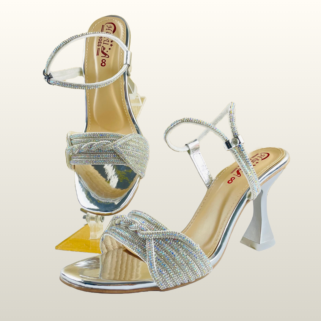 HU Crystal Strappy Heels
