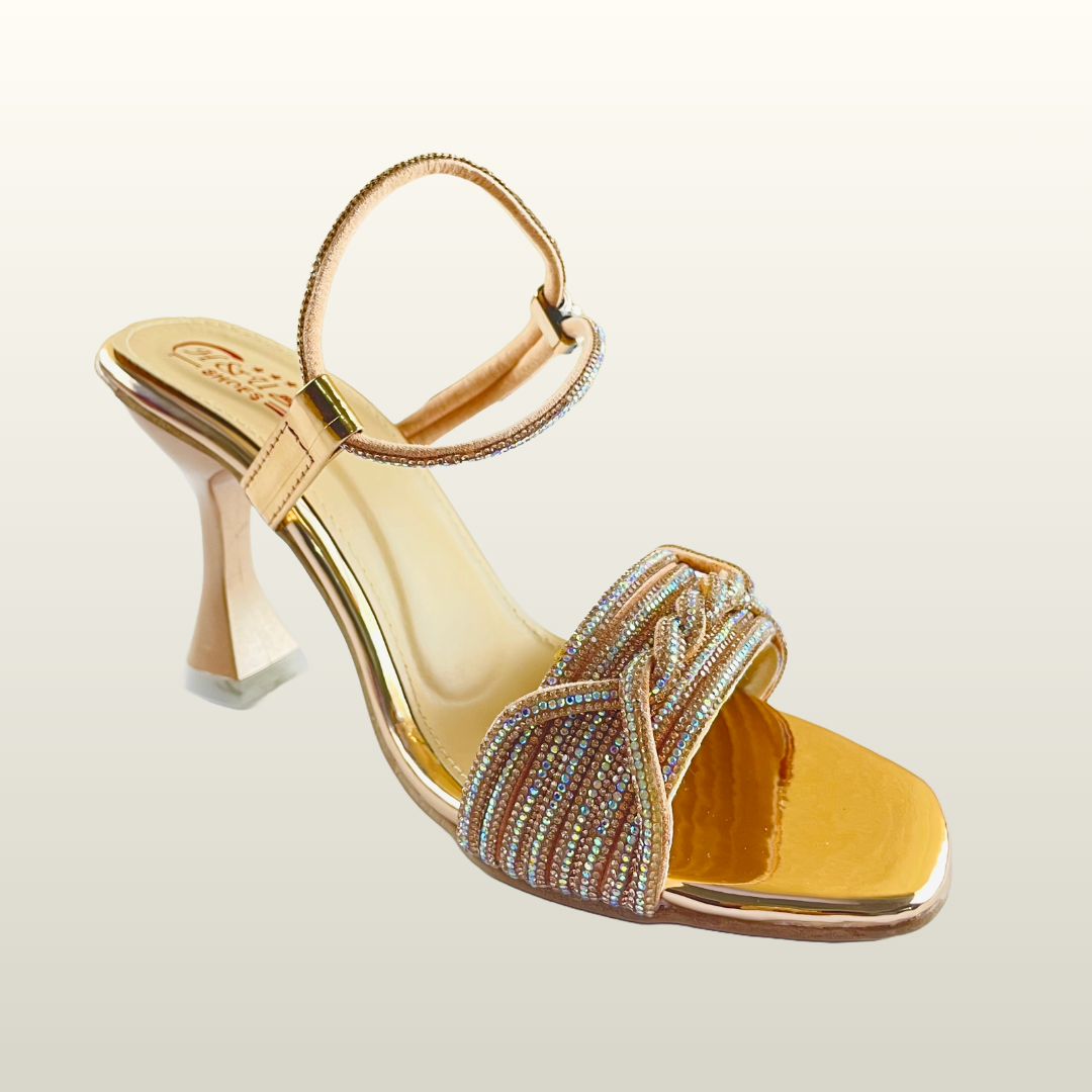 HU Crystal Strappy Heels
