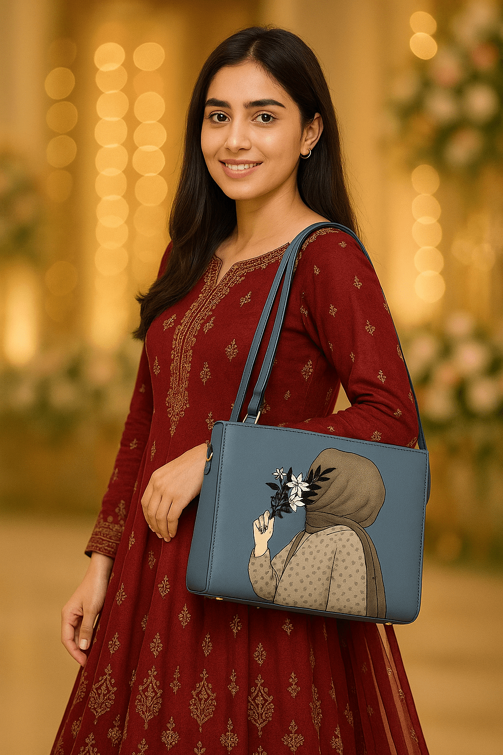 Elegant Hijabi Floral Handbag - Students Special