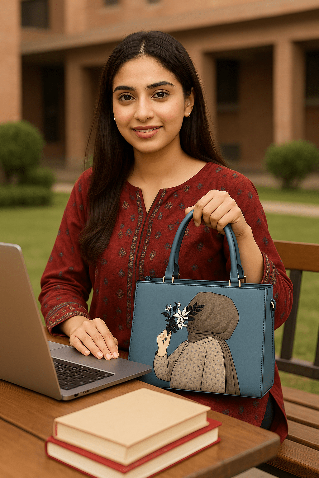 Elegant Hijabi Floral Handbag - Students Special