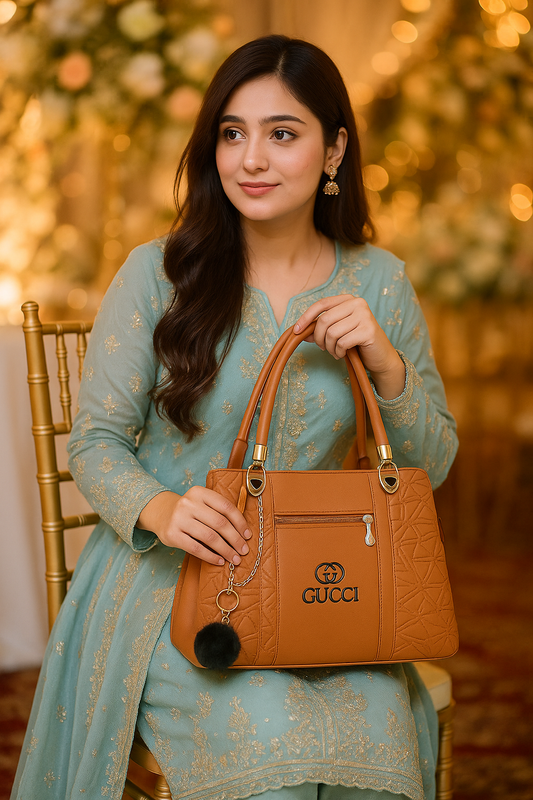 Elegant GUCCI-Inspired Handbag with Gold Accents