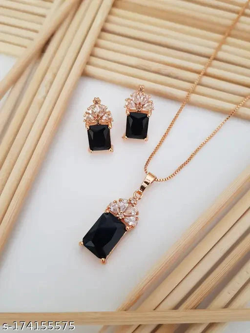 Elegant Gold-Plated Necklace & Earrings Set